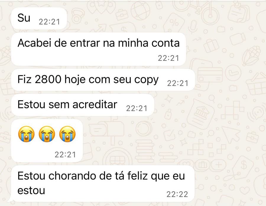 Print de conversa no WhatsApp: R$ 2.800